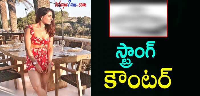 Samantha strong counter to netizens